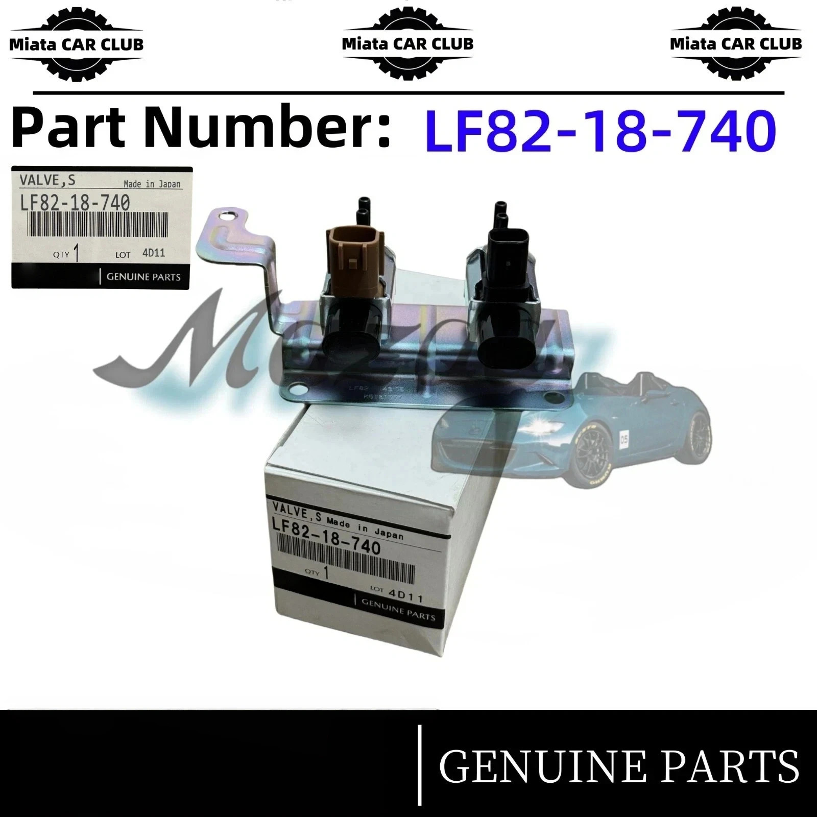 Genuine 2003-15 Mazda 3 5 6 CX-7 Vapor Canister Purge Solenoid Valve LF82-18-740