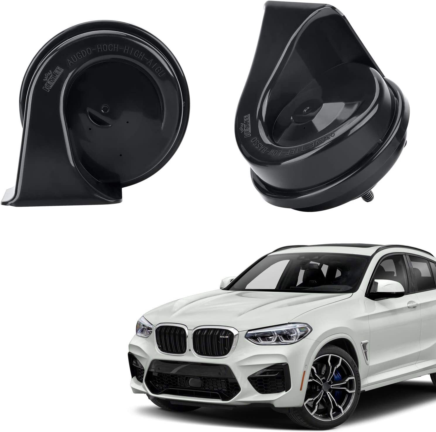 Car Horn for BMW 12V Waterproof Snail Horn 110-125db High/Low Tune with Plugs