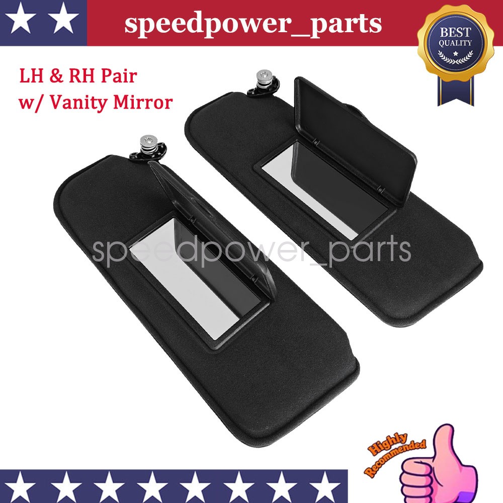 Fit 1993-2002 FIREBIRD CAMARO BLACK SUN VISORS SET With MIRROR PAIR Left & Right