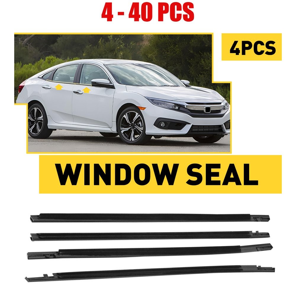 Fit Honda Civic Sedan 2016-21 4-40X Weatherstrip Moulding Trim Window Seal Belt