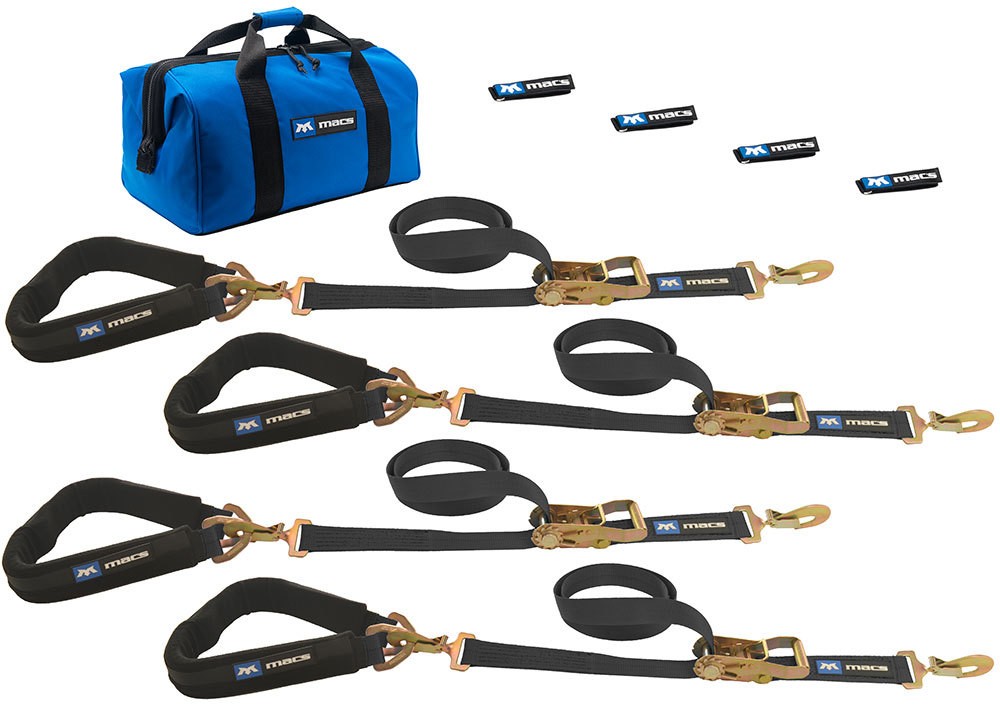 MACS Custom Tie-Downs Pro Pack with Ratchet Straps & Axle Straps