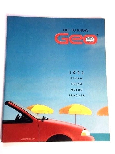 1992 Geo 52-page Chevrolet Sales Brochure Book Metro Convertible Storm Tracker