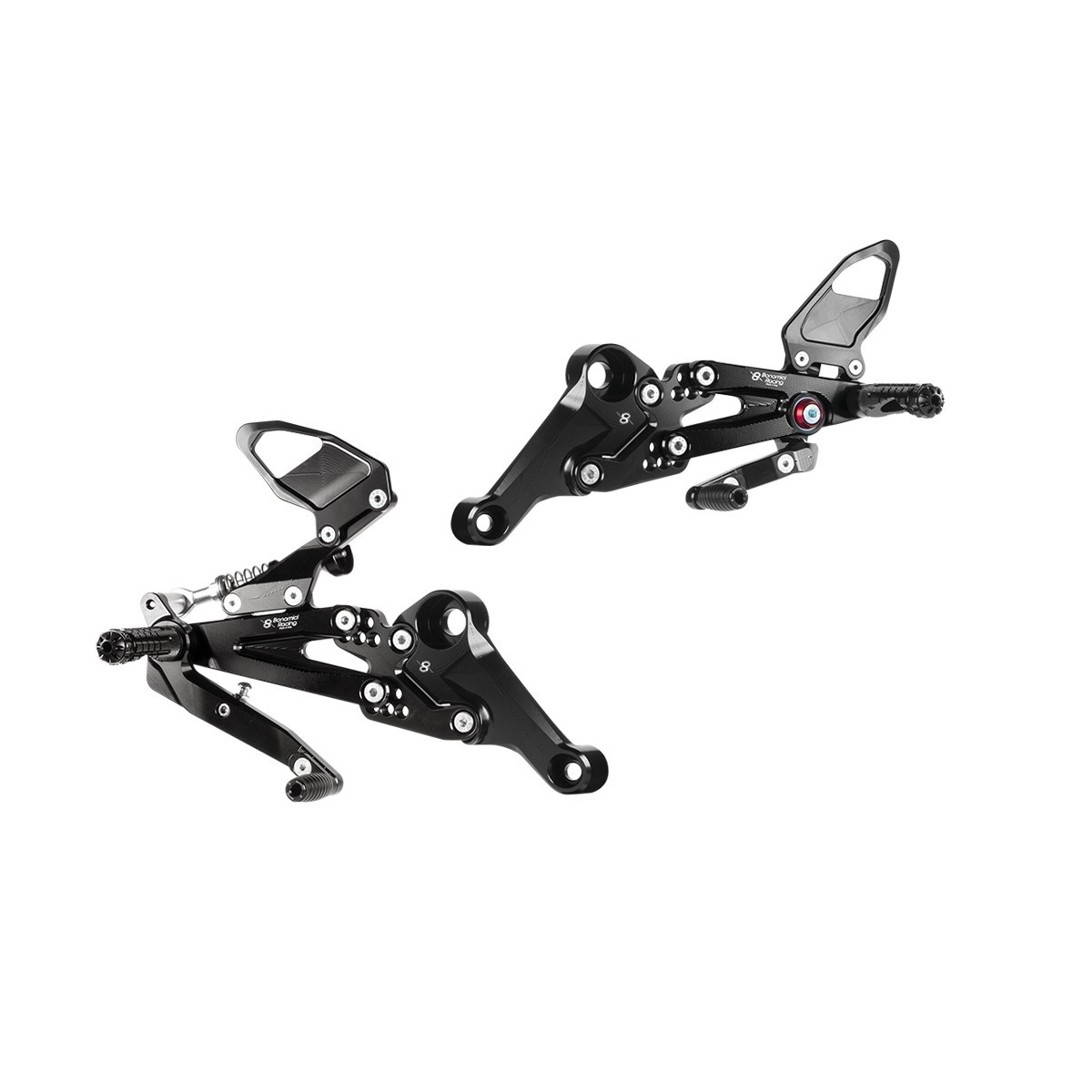 Bonamici Racing Adjustable Rearsets (Black) 2020-2025 Aprilia RS660 Tuono 660