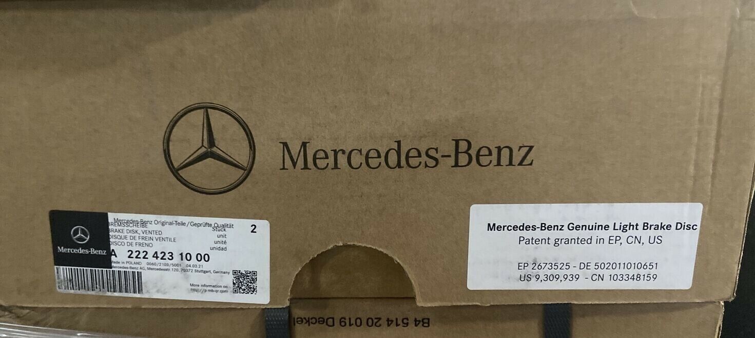 NEW Set  2 Genuine Mercedes-Benz Rear Rotors Fit 2018-2020 S450 S560 A2224231000
