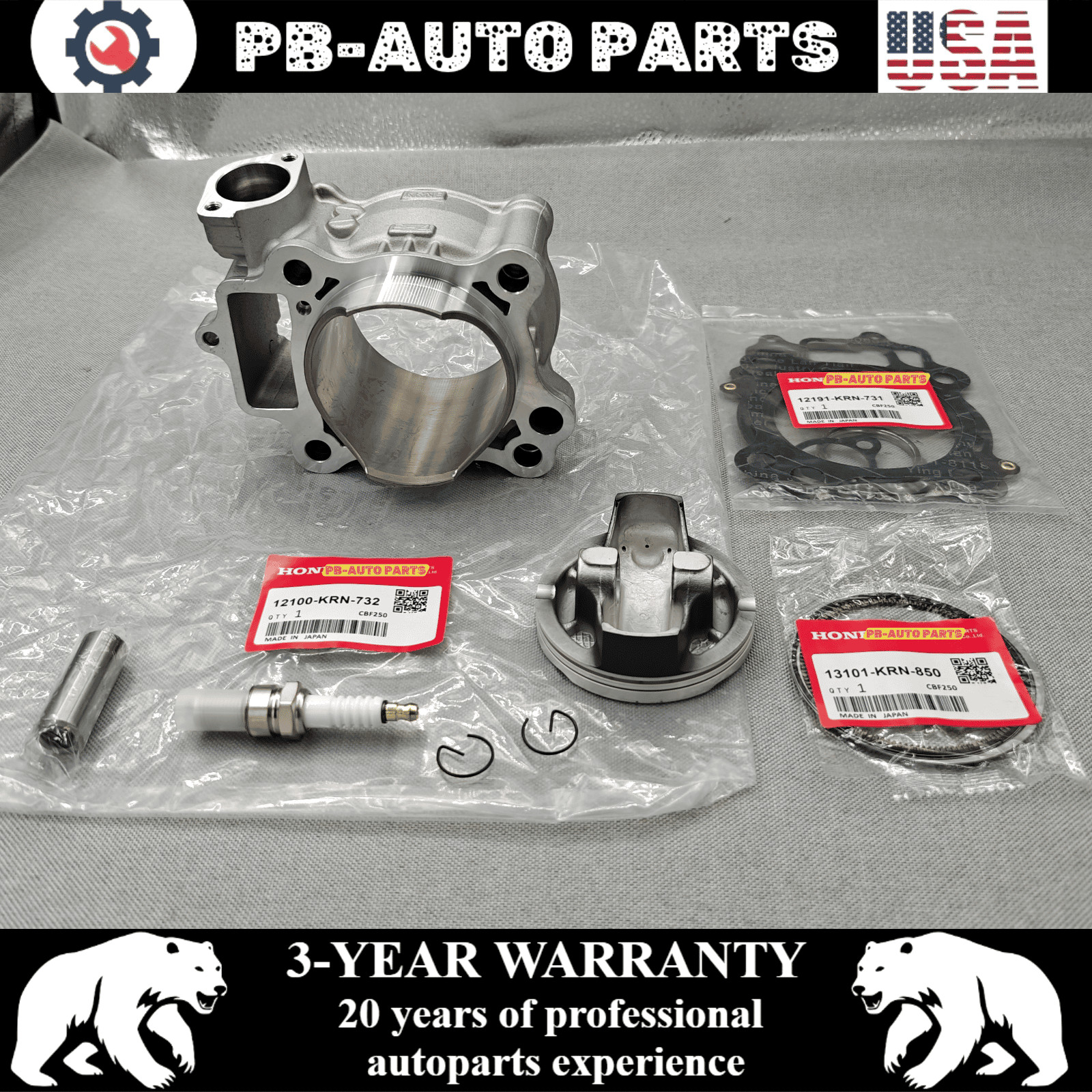 NEW OEM TOP END KIT W/ CYLINDER 78MM FOR HONDA CRF250R CRF250X 2004-2017