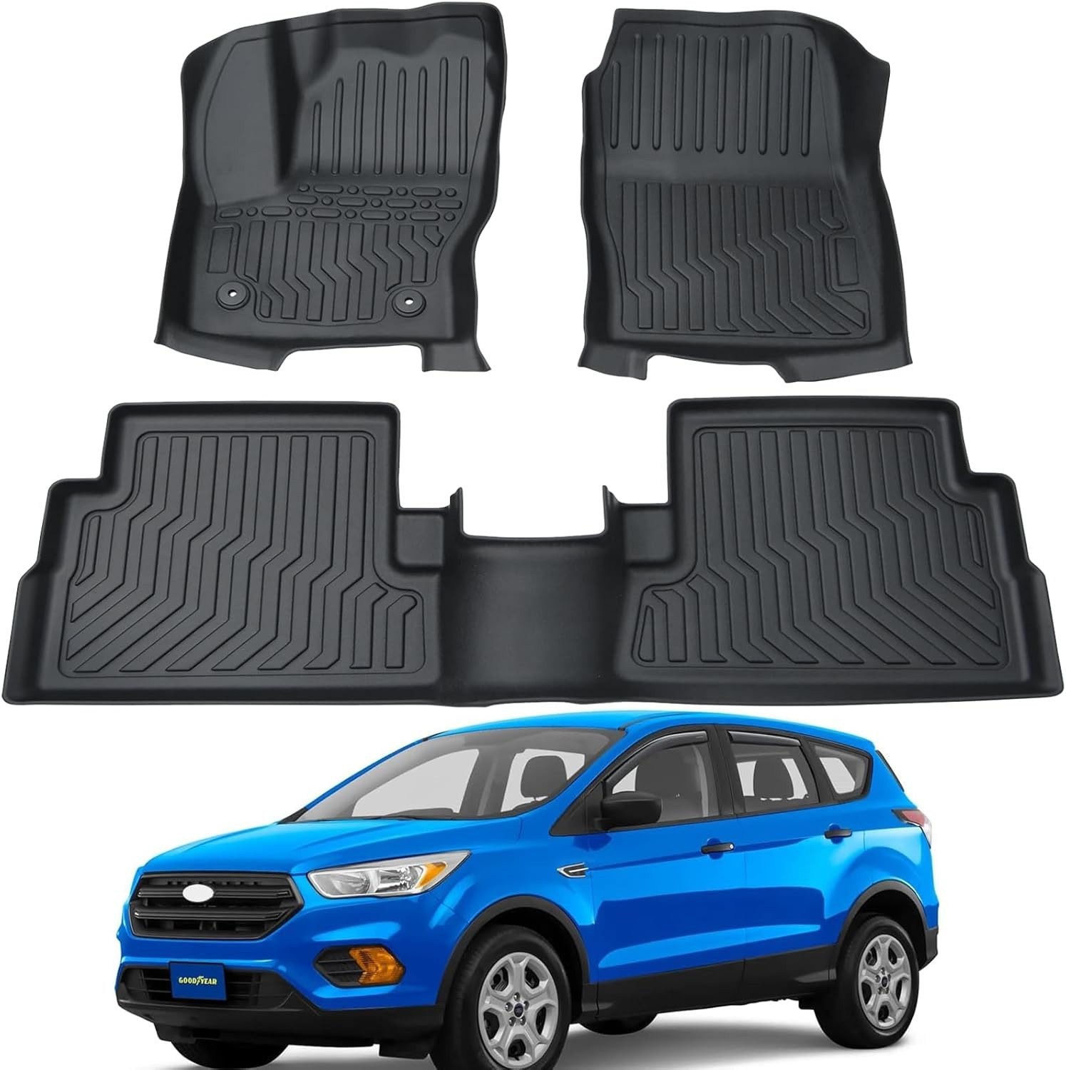 Alfombrillas de goma para Ford 2013-2019 Escape y 2013-2018 C-Max Alfombrillas de goma para Ford 2013-2019 Escape y 2013-2018 C-Max