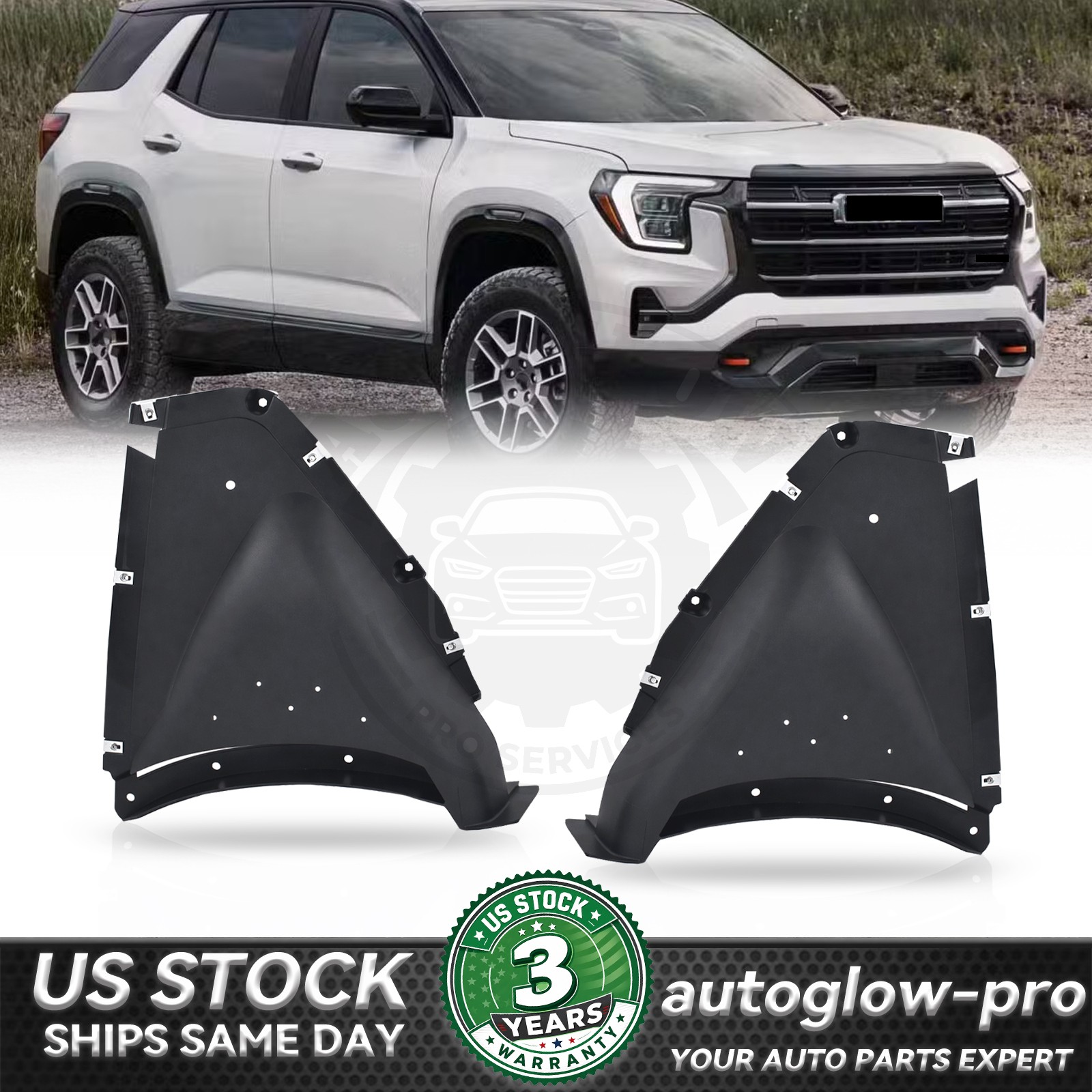 Pair Front Bumper Molding Deflector Cover For 2025 GMC Terrain Chevy Equinox