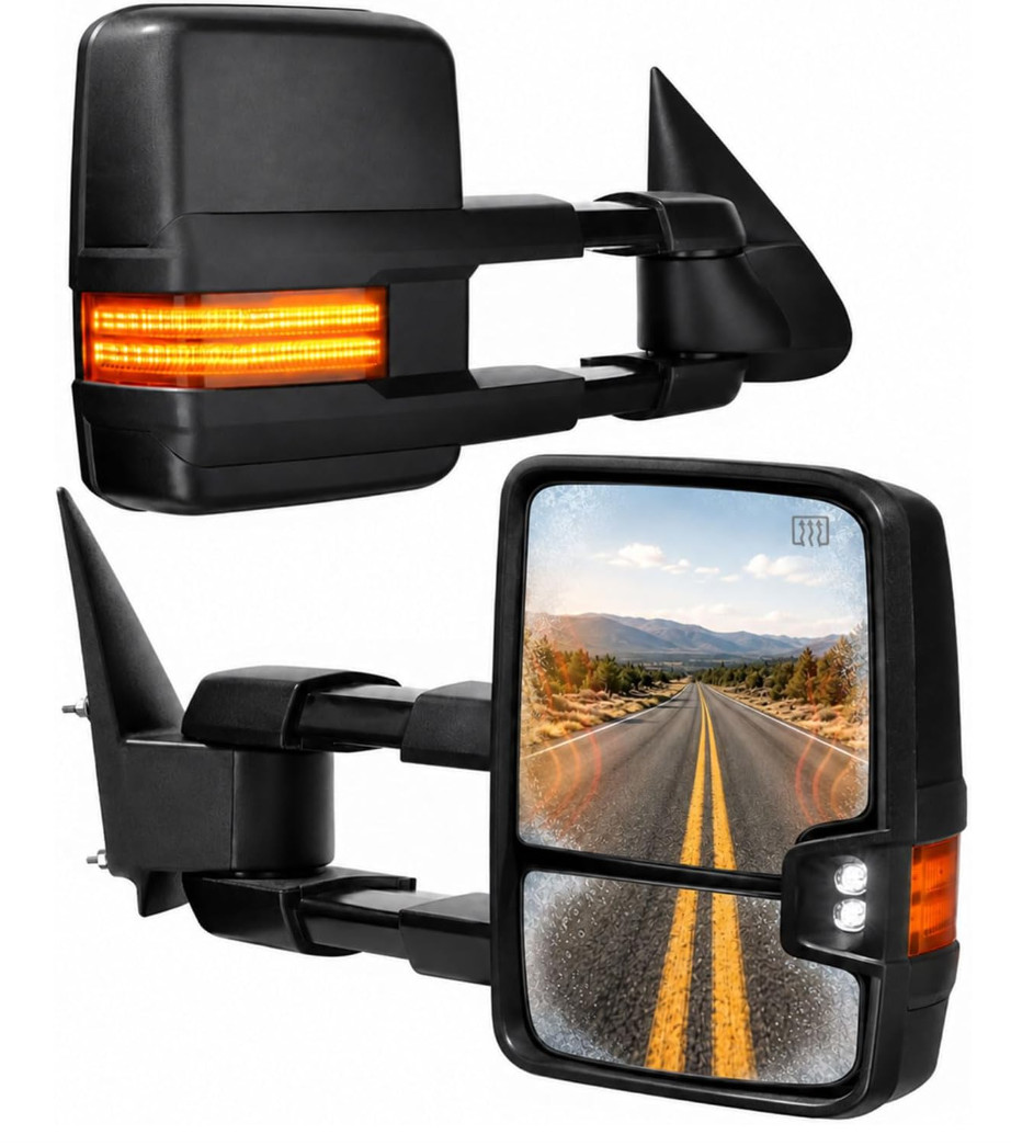 Towing Mirrors Fit 2003-2006 Chevy Silverado GMC Sierra 1500 w/LED Turn Signal