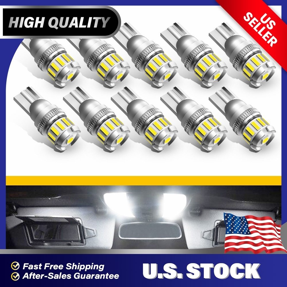 10X AUXITO T10 194 168 LED CANBUS License Plate Wedge Interior Light Bulb 2F13