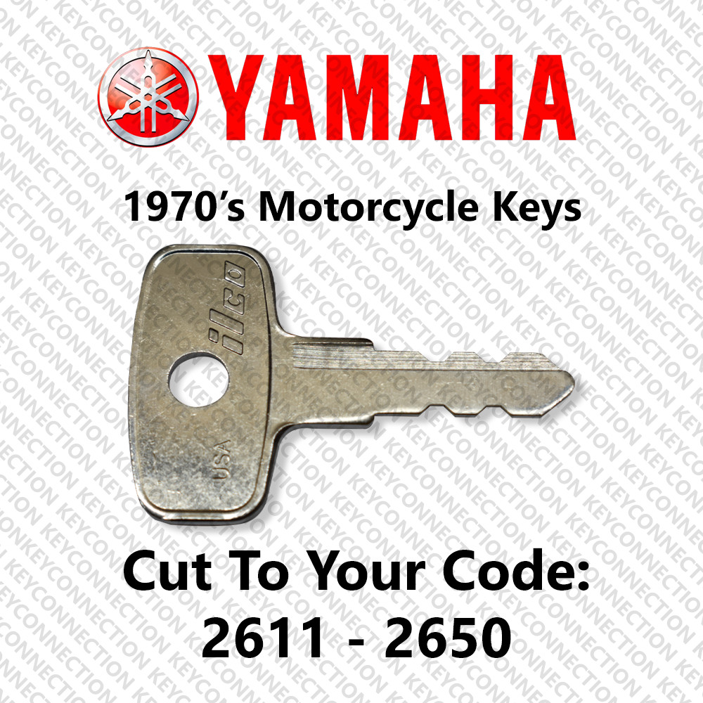 1970's Yamaha Motorcycle Replacement Key Cut to Your Code 2611 - 2650