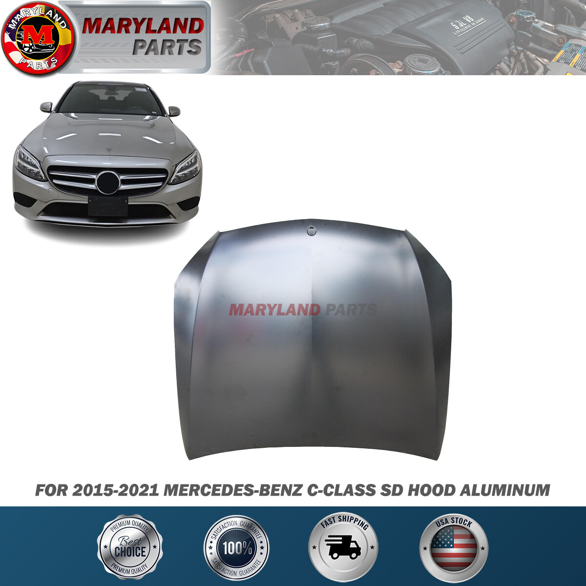 For 2015-2021 Mercedes-Benz C-CLASS SD Hood Aluminum For 2015-2021 Mercedes-Benz C-CLASS SD Hood Aluminum