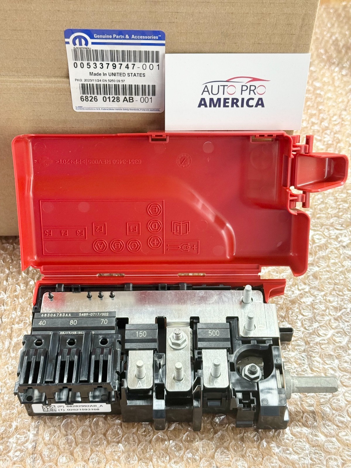 FUSE BOX for 2017-2027 CHRYSLER PACIFICA / VOYAGER OEM MOPAR GENUINE 68260128AB FUSE BOX for 2017-2027 CHRYSLER PACIFICA / VOYAGER OEM MOPAR GENUINE 68260128AB