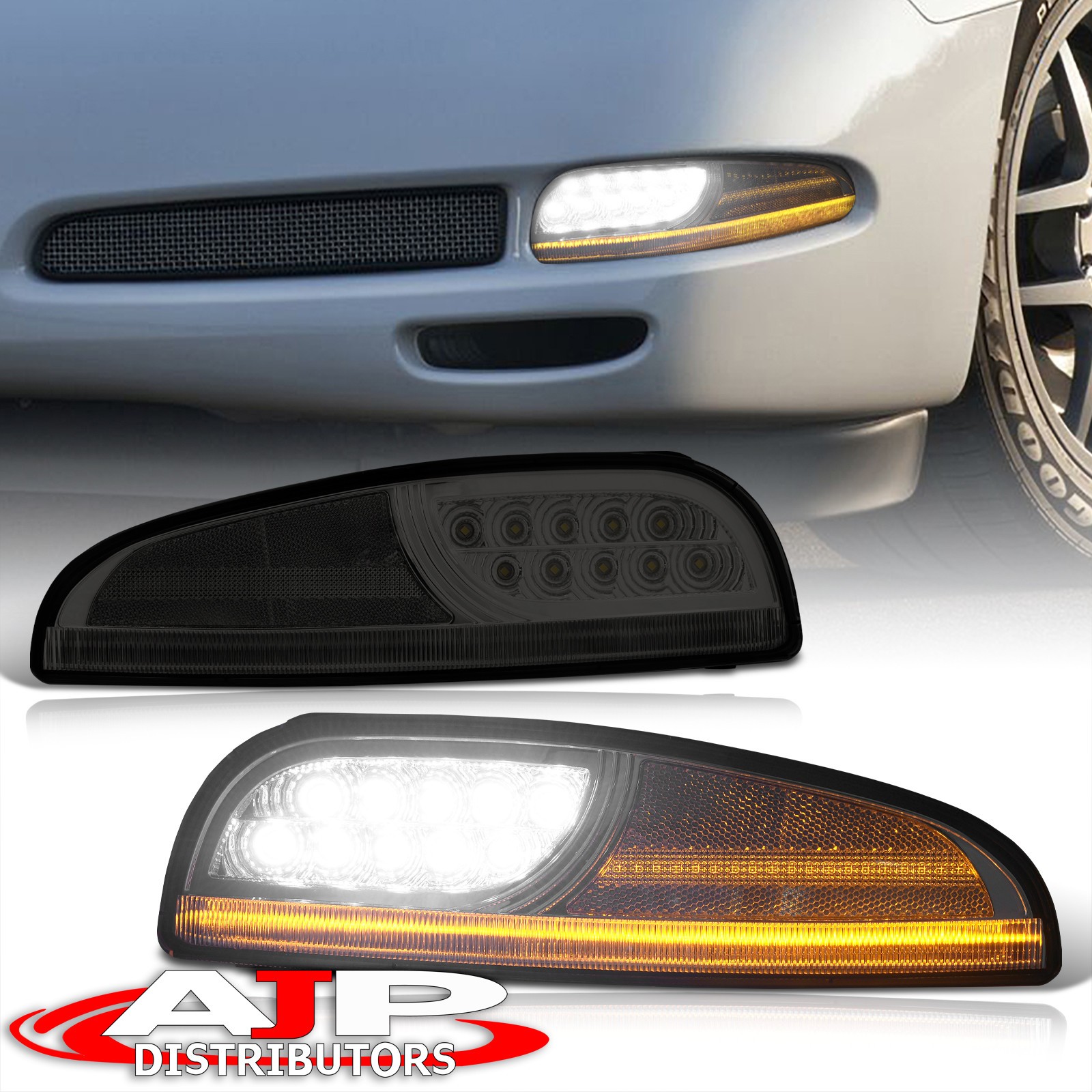 Smoked Dynamic LED DRL Signal Lights Corner Lamp For 1997-2004 Chevy Corvette C5 Smoked Dynamic LED DRL Signal Lights Corner Lamp For 1997-2004 Chevy Corvette C5