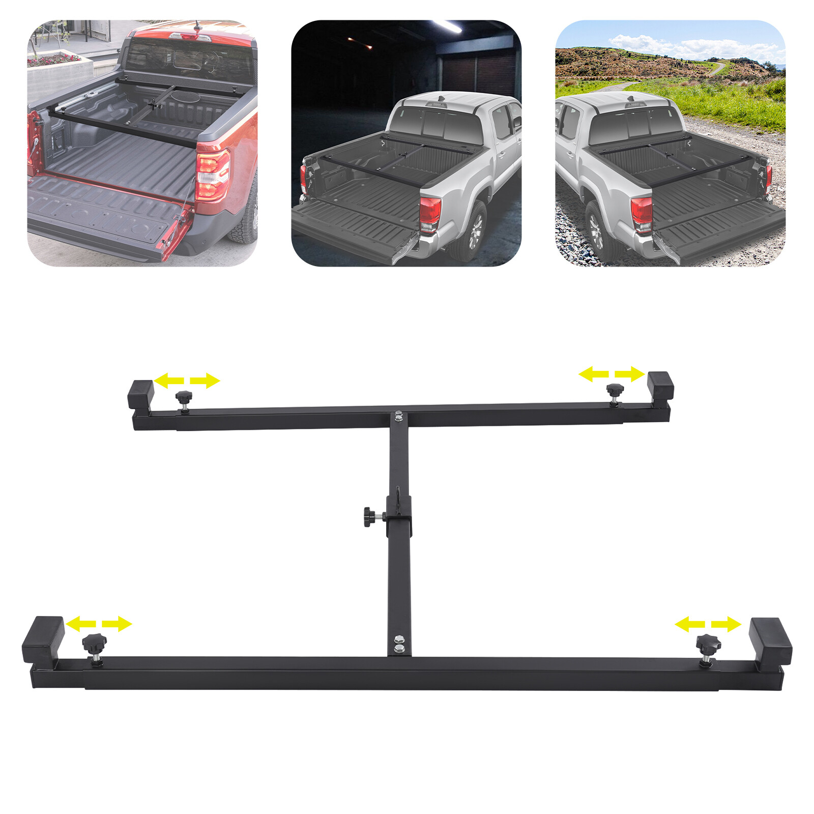Black Adjustable Truck Box Bed Lift 800‑Lbs Capacity For Universal Pickup Truck
