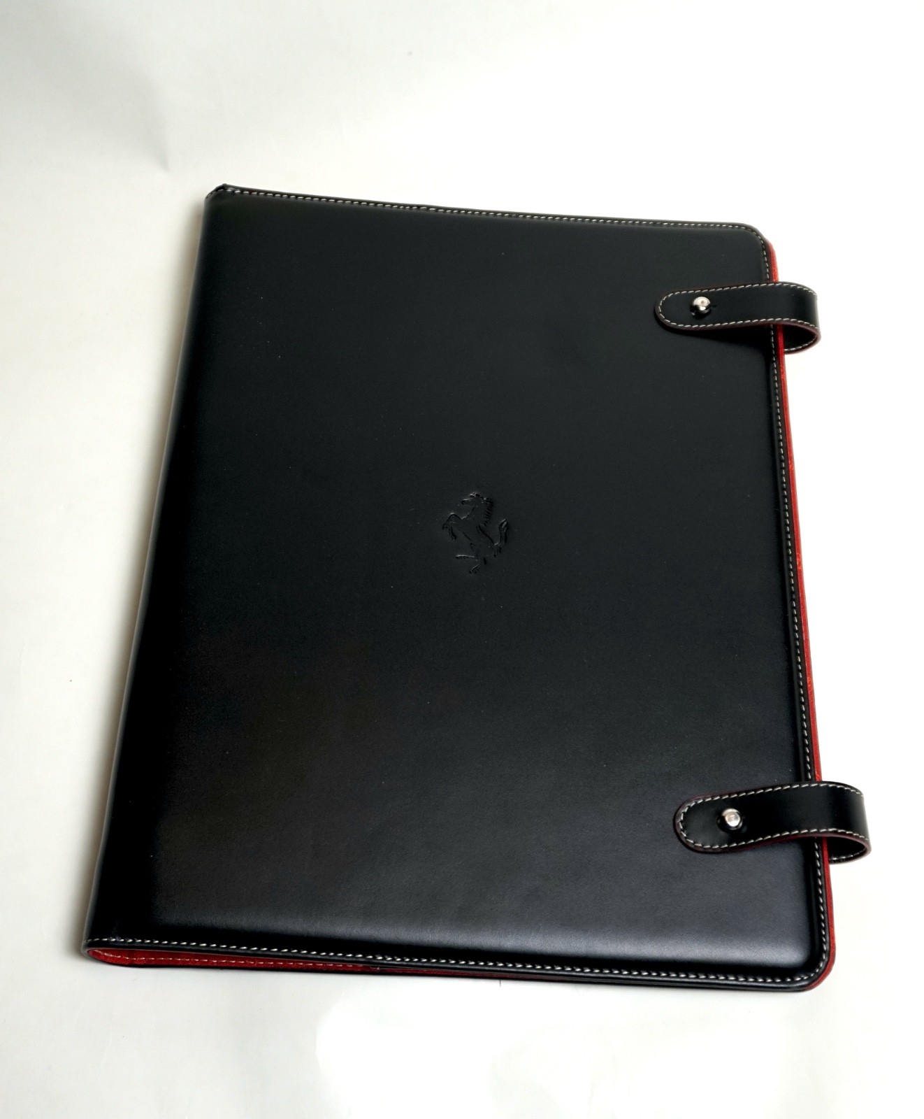 Ferrari Leather Welcome Book Black Folder Binder Pre-owned - Binder ONLY