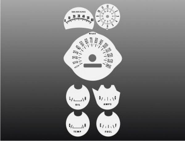 White Face Gauges for 1966 Ford Mustang White Face Gauges for 1966 Ford Mustang