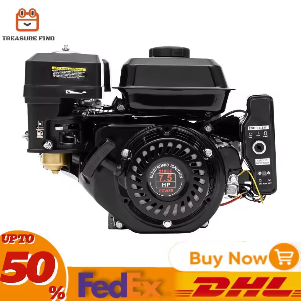 7.5HP Electric Start Gas Engine – 20mm Diameter Shaft, 4-Stroke,