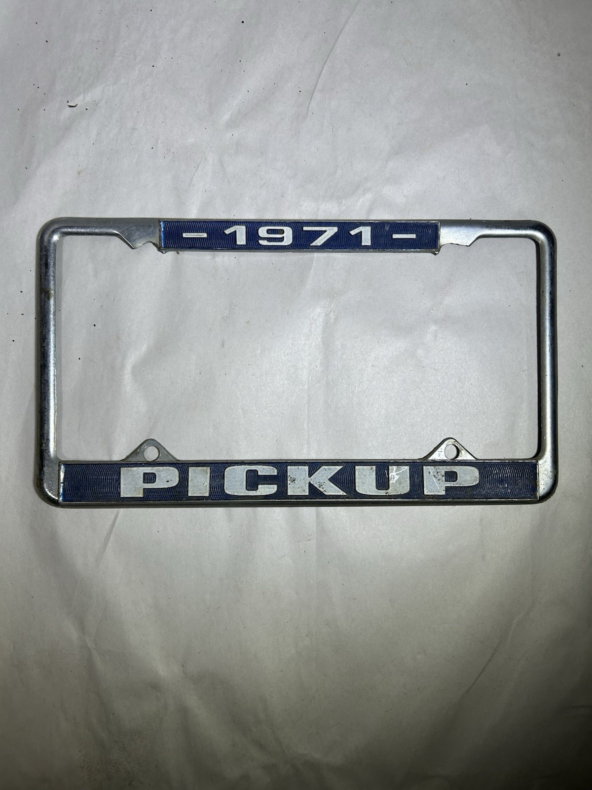 Vintage 1971 Pickup License Plate Frame Chrome Truck Auto Gas Oil Mancave Vintage 1971 Pickup License Plate Frame Chrome Truck Auto Gas Oil Mancave
