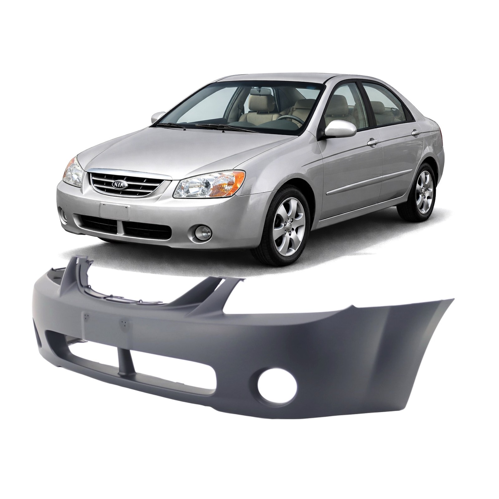 2004-2006 Kia Spectra, Spectra5 Primed Front Bumper Cover KI1000127 865112F000