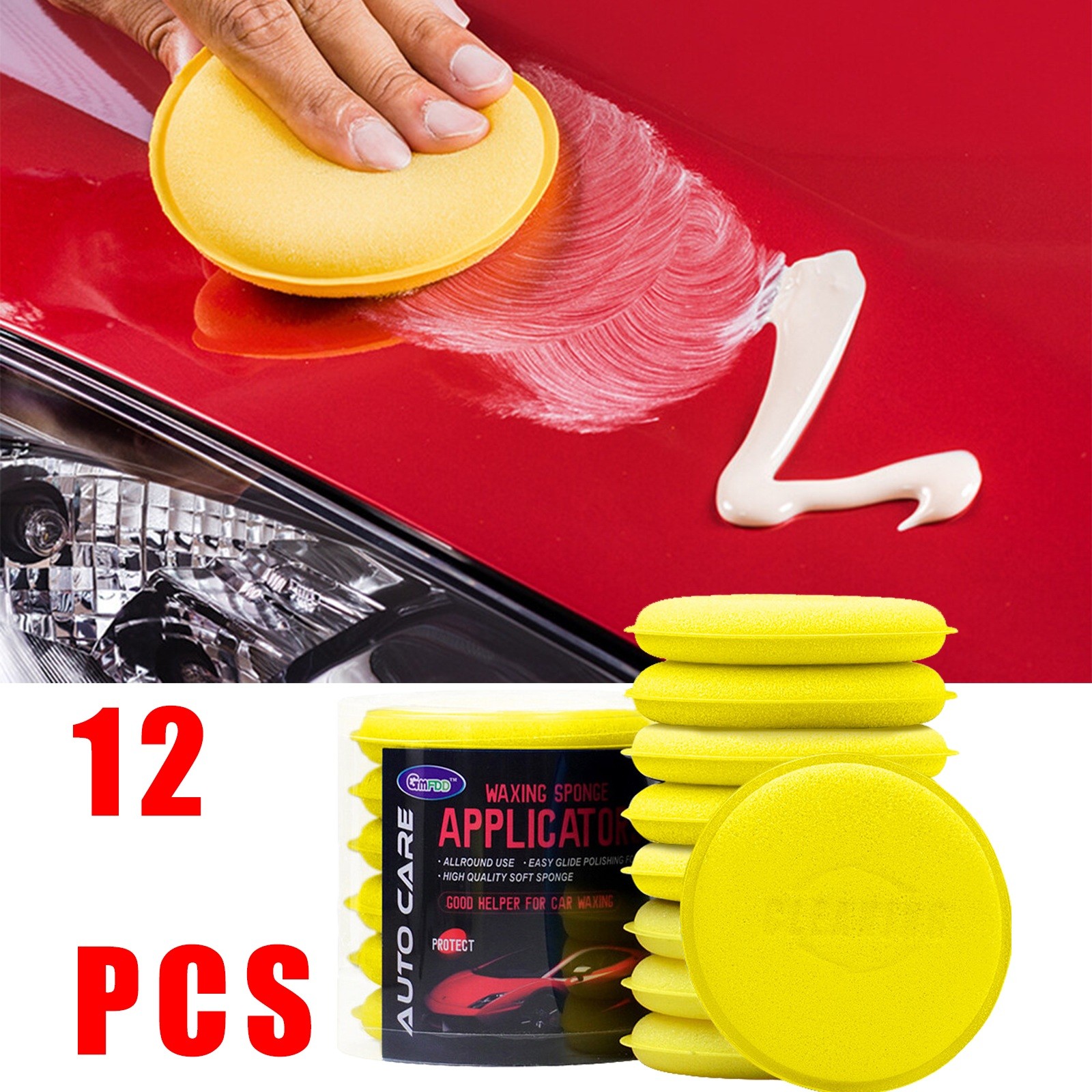 12Pcs Car Wax Applicator Pads Hand Foam Buffing Pads Auto Detail Wax Polishing