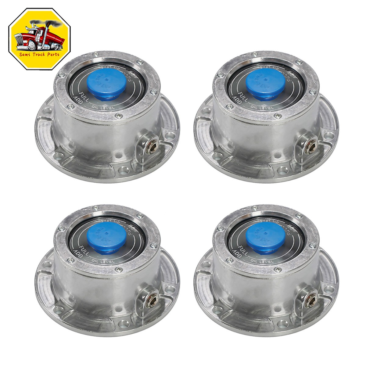 4 x Trailer Hub Cap w/ Oil Port & Side Fill Plug Replaces Stemco 343-4009