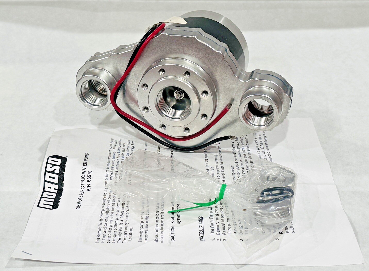 Moroso 63570 Billet Aluminum Remote Mount Electric Engine Water Pump