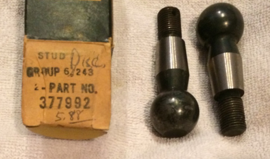 Two NOS GM #377992 Tie Rod Ball Studs, 1946-59 Chevy/GMC 3/4 and 1 Ton Pickups