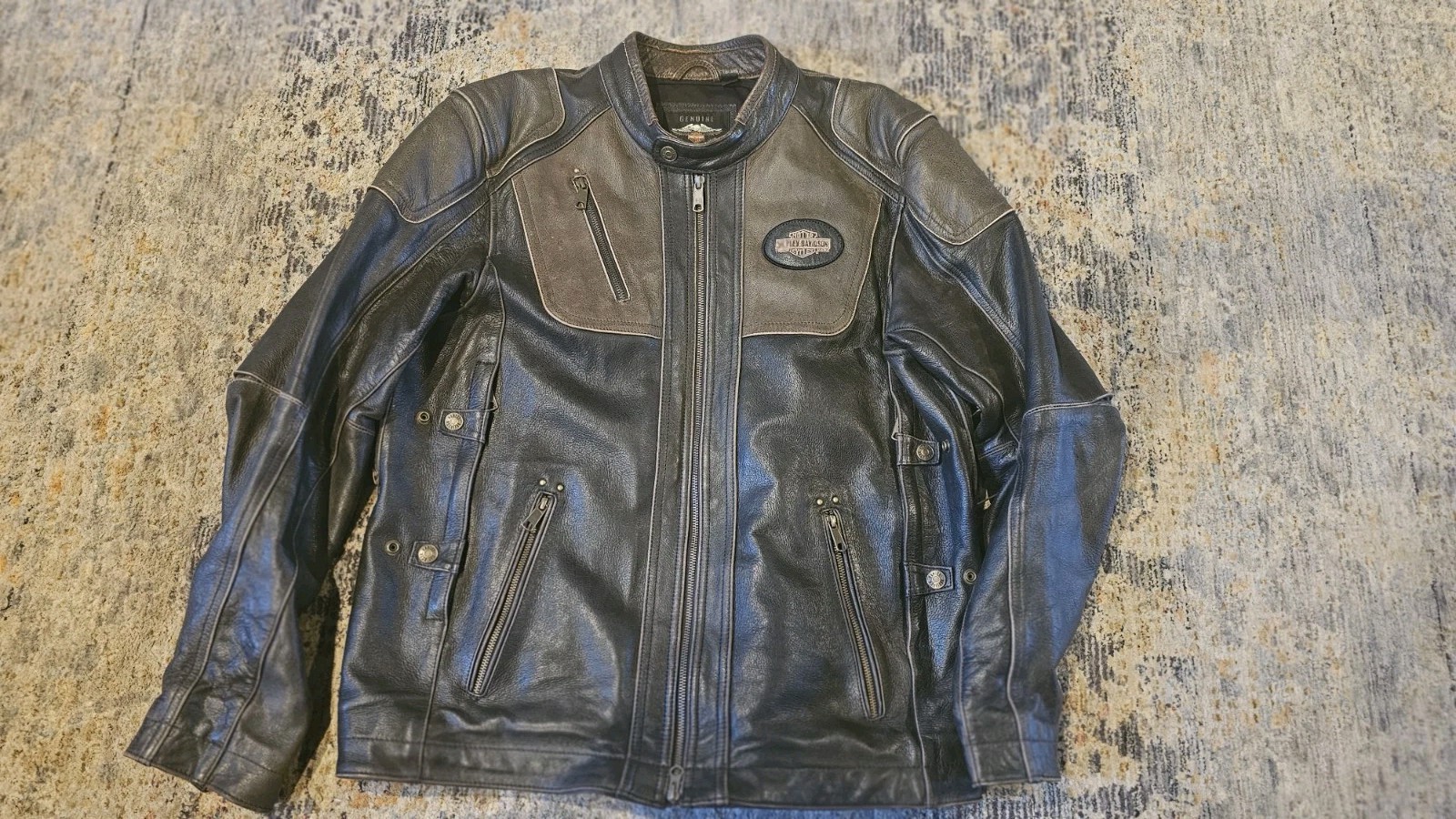 Harley-Davidson Men\'s Trostel Triple Vent System Leather Riding Jacket - XL