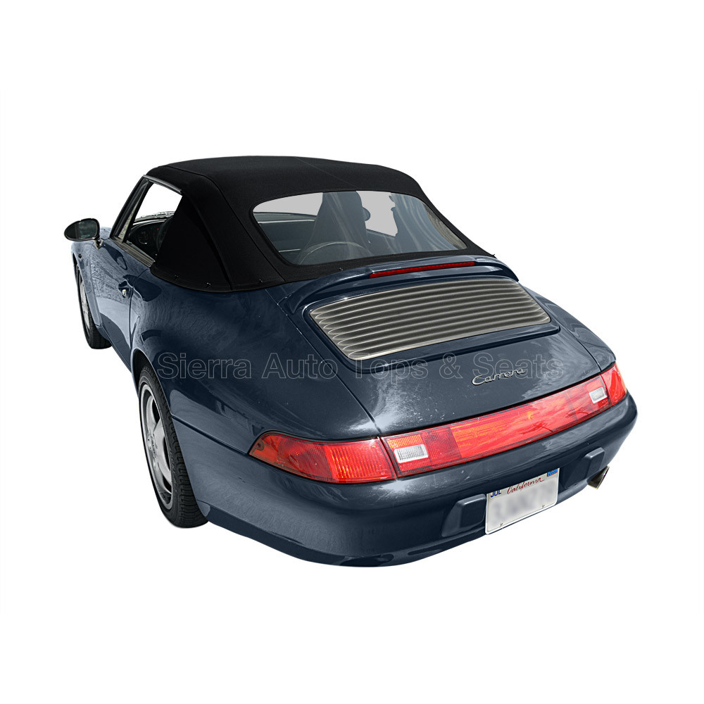 Fits Porsche 911 Soft Top 83-94 in Black Premium Canvas, 1 Pc, Plastic Window
