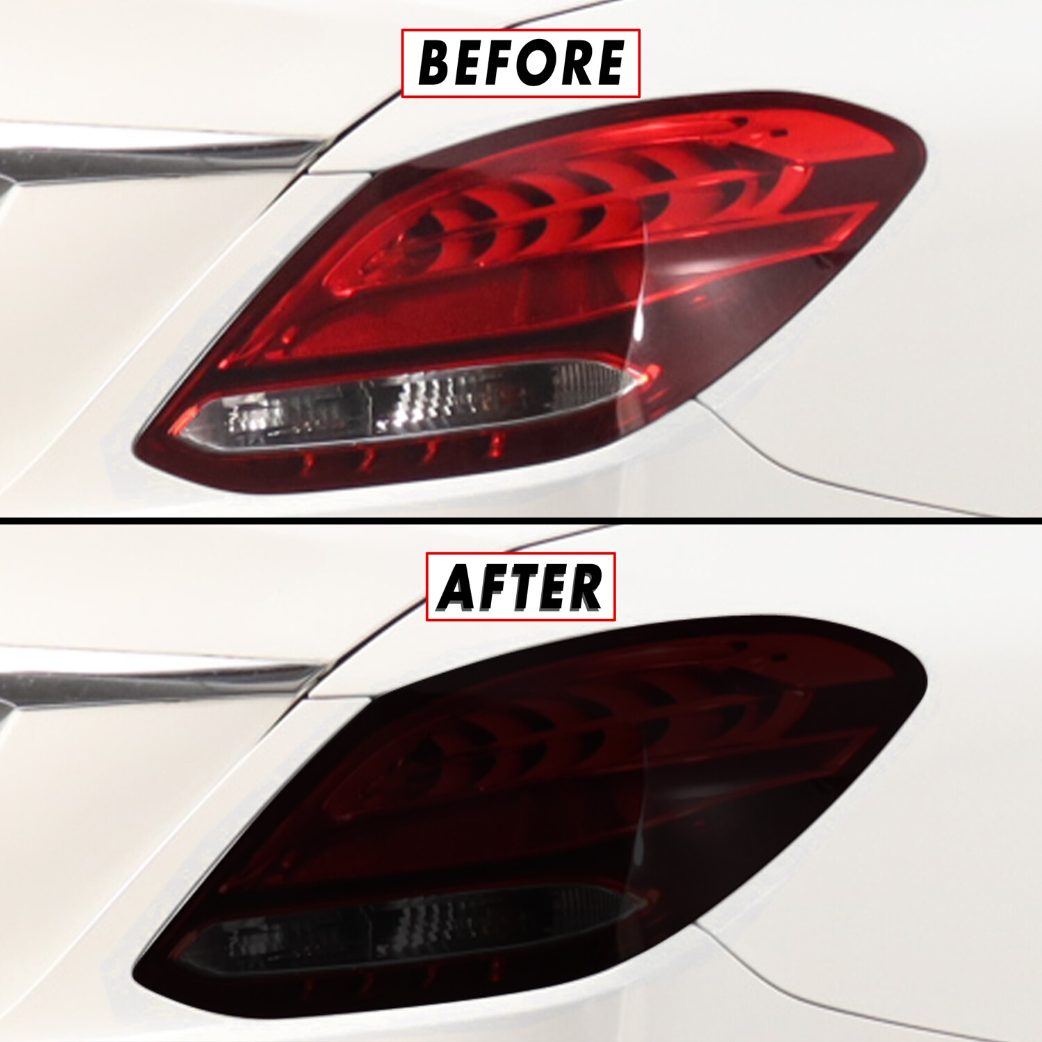 FOR 15-21 Mercedes C Class Sedan Tail Light SMOKE Precut Vinyl Tint Overlays