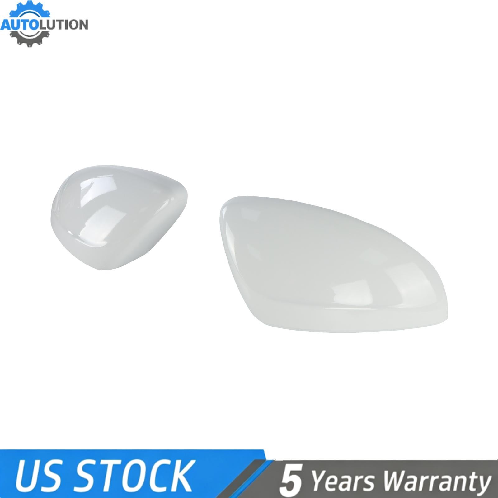 Pair Rear View Mirror Cover Caps For Peugeot 208 2008 Citroen C3 Glossy White