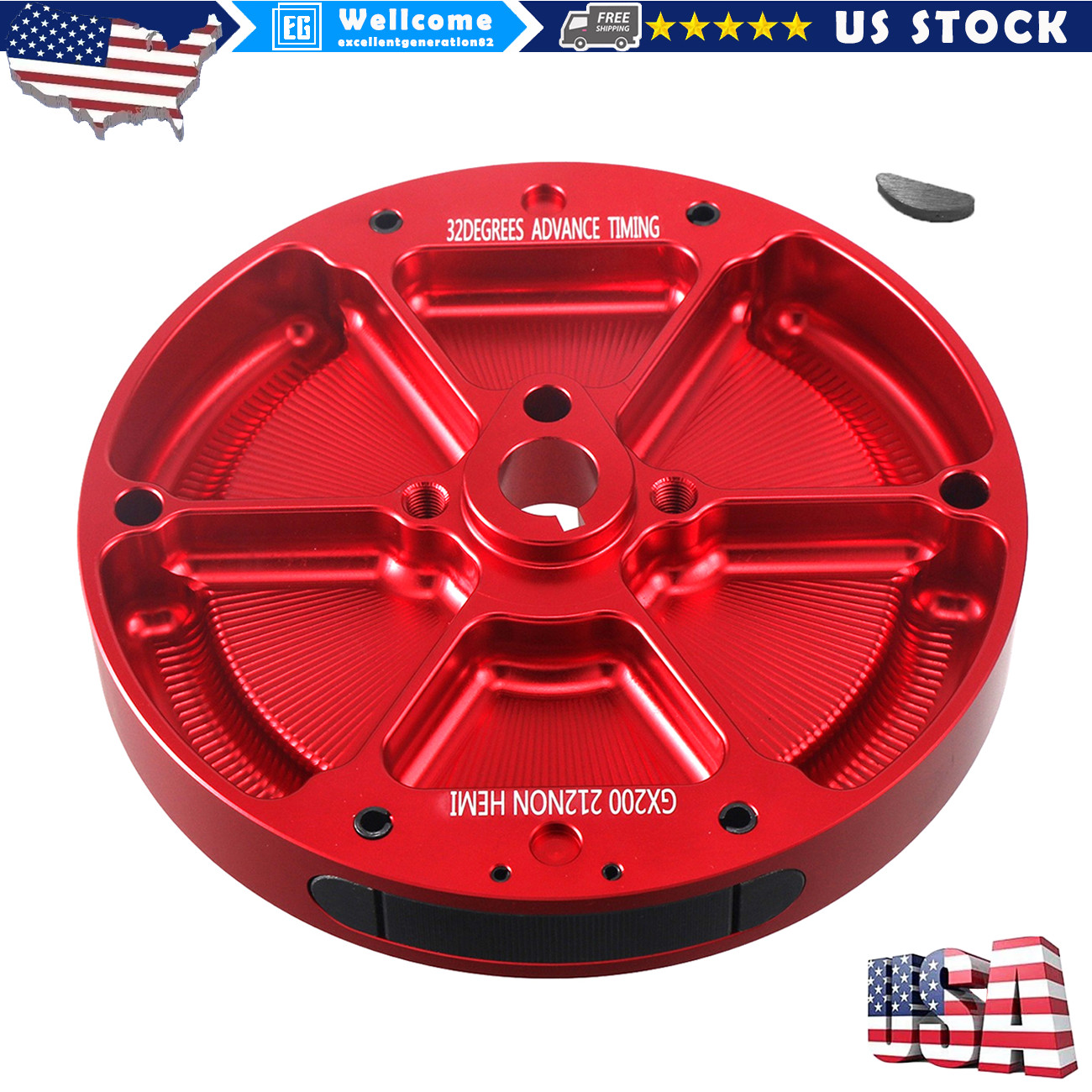 Ultra-Light Flywheel For Predator 224cc Non Hemi Engines 32 Degrees BTDC