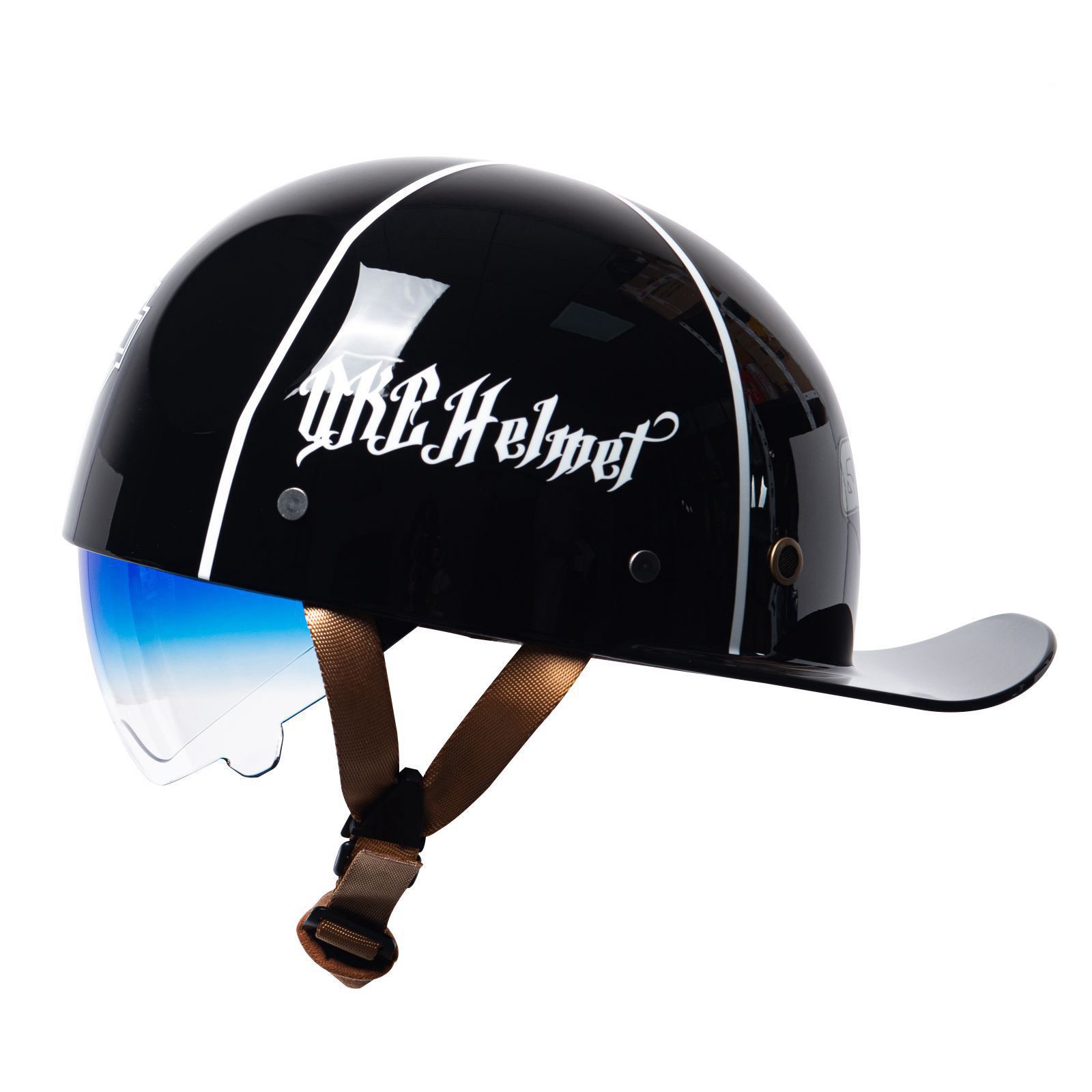 DOT Open Face Motorcycle Half Helmet Retro Baseball Cap Adult Moped Jet Helmet