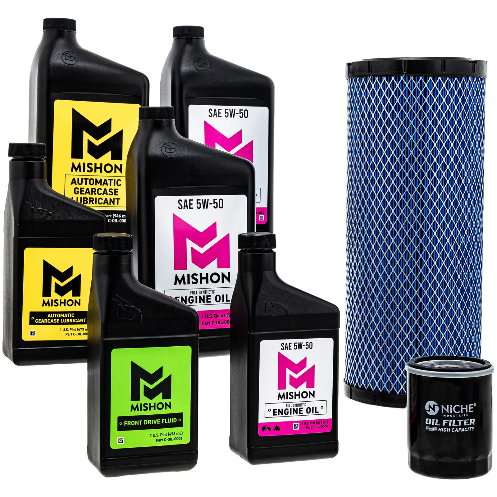 MISHON Full Service Oil Change Kit for Polaris RZR 900 S 4 General 1000 UTV