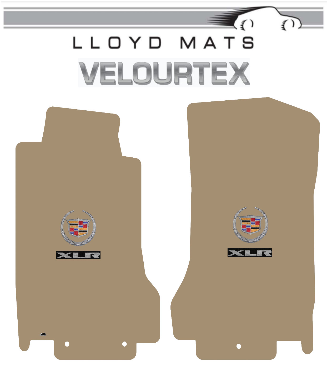2004-2008 Cadillac XLR Shale Lloyd Velourtex Floor Mats Crest XLR Double Logo