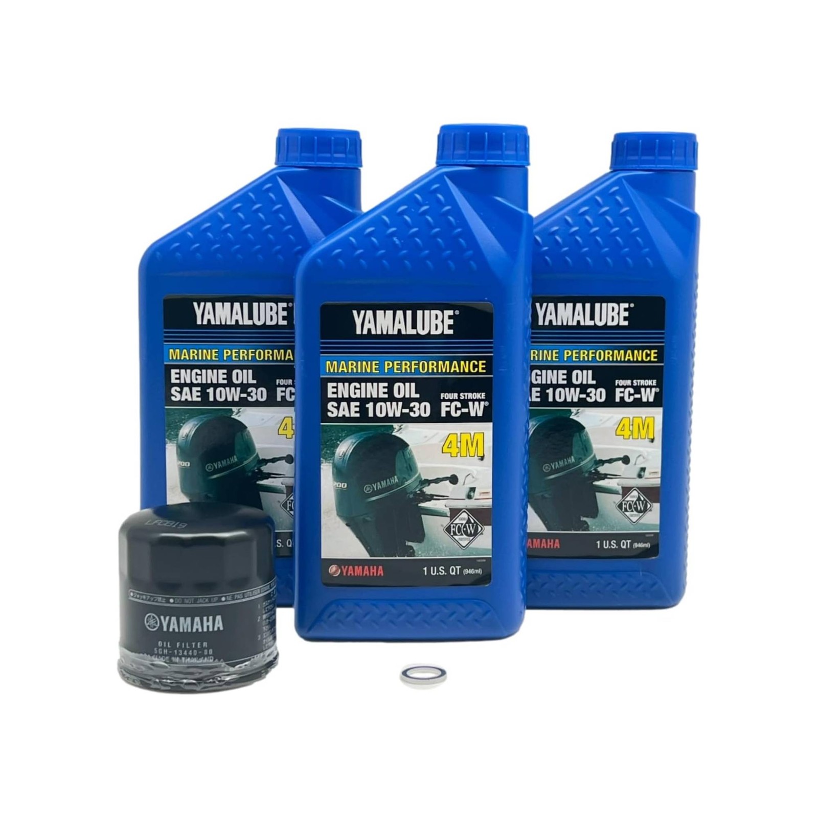 Yamaha New OEM F30-F70 10W30 Oil Change Kit, Yamalube, LUB-MRNSM-KT-10