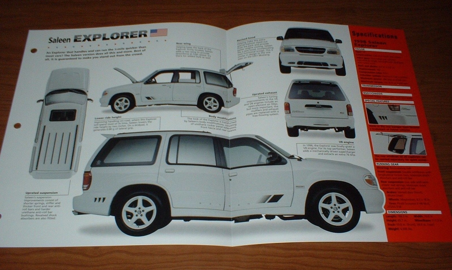 1998 Saleen Explorer XP8 Spec Sheet Brochure Photo Info SUV GT40 Ford XP 8