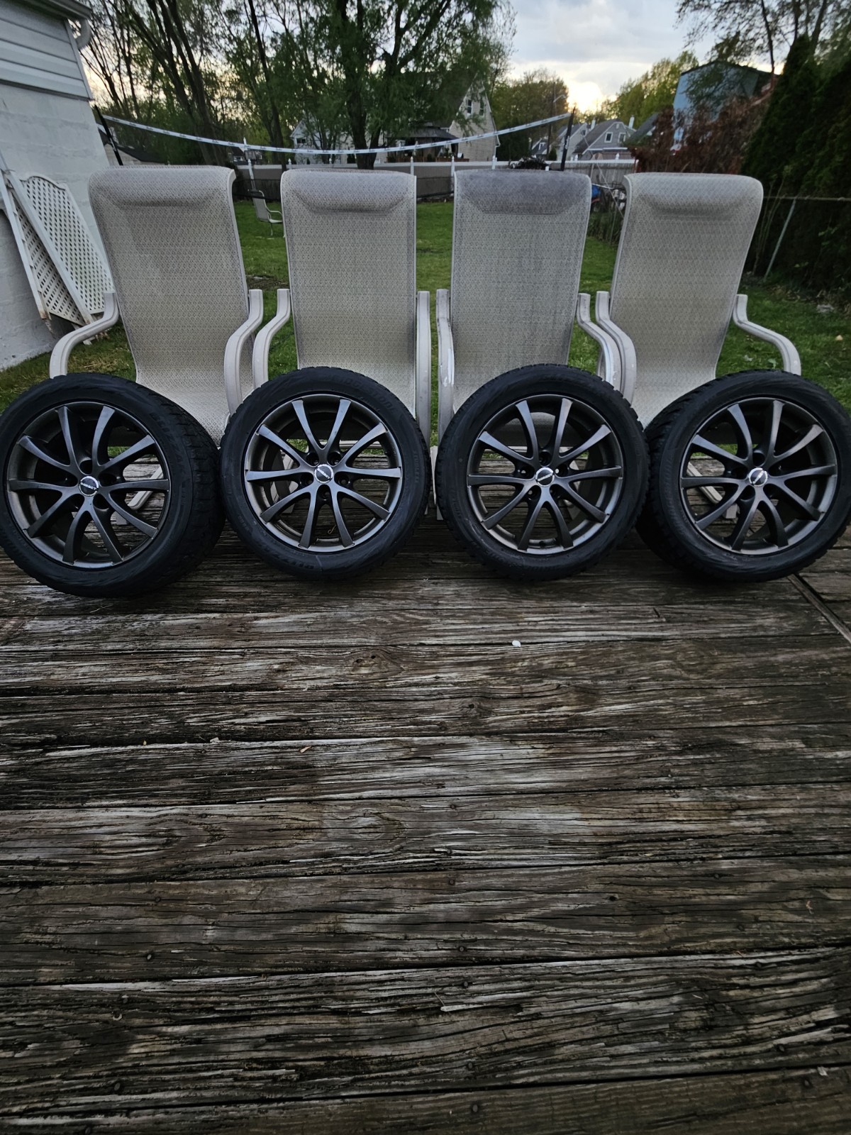 Borbet 17” Wheels w/ Bridgestone Winter Tires – 5x108 – Great Condition