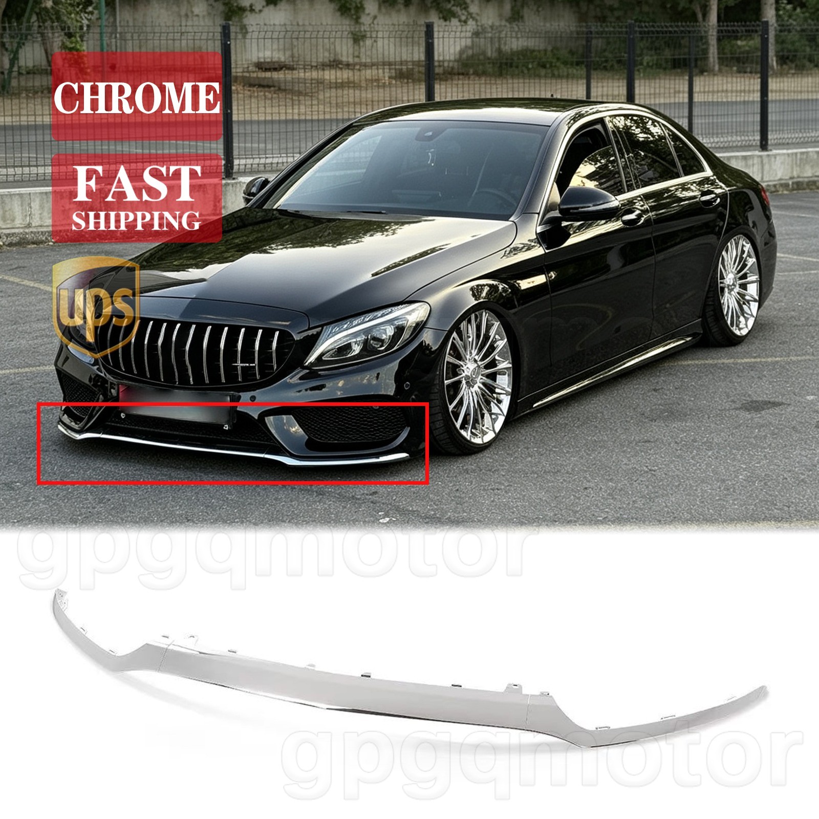 For Mercedes-Benz W205 C43 AMG 2015-18 Front Bumper Lower Molding Trim Splitter