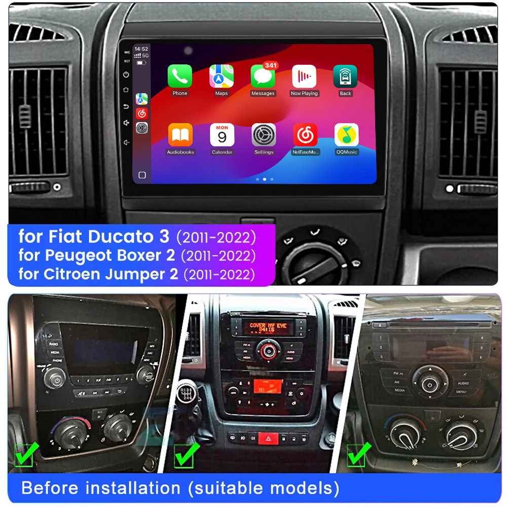 For Peugeot Boxer 2 2011-2022 GPS Carplay Radio Multimedia Car Navi Stereo Video