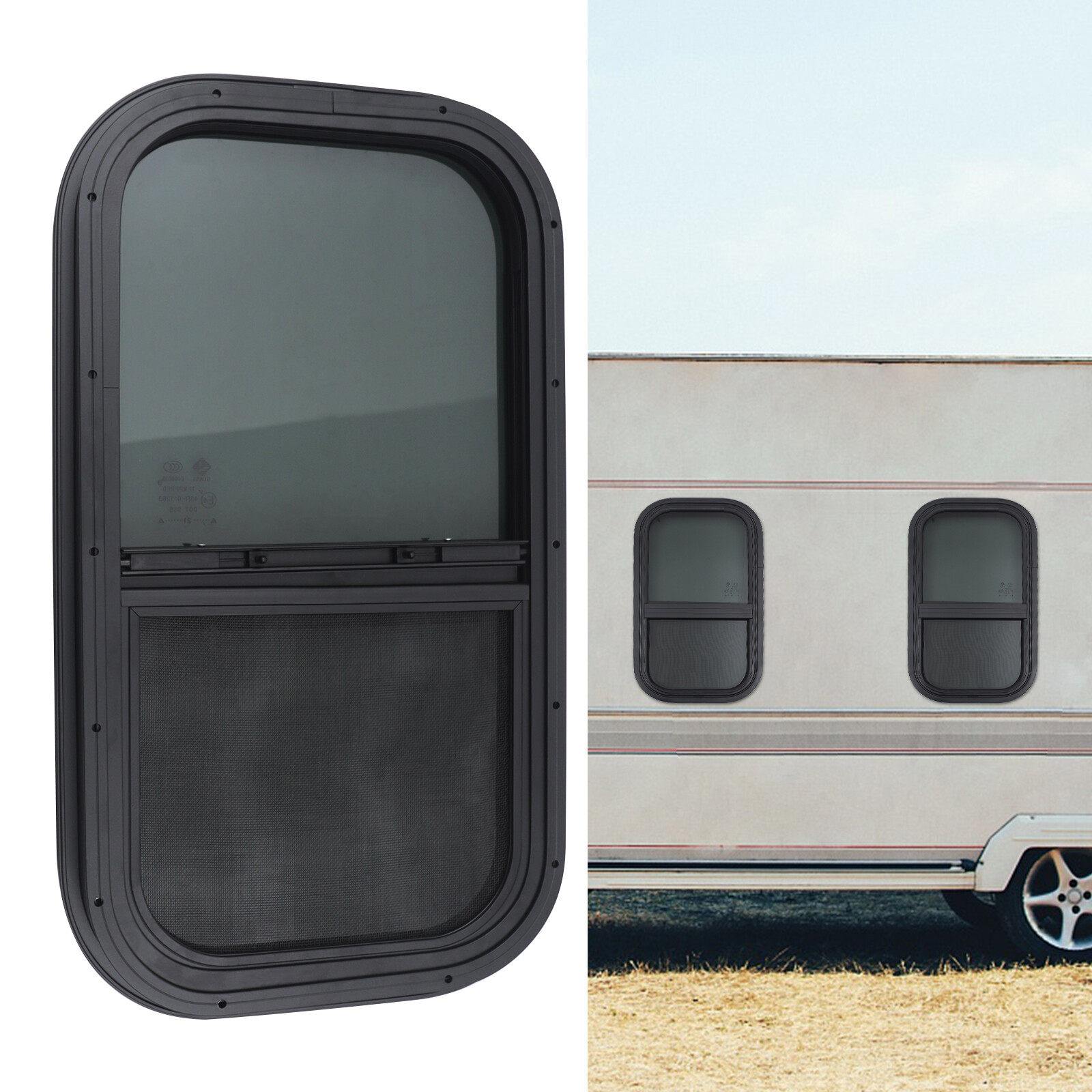 12\'\'x22\'Wall Vertical Slider RV Camper Rip-up Window Cargo Trailer W/ Screen New