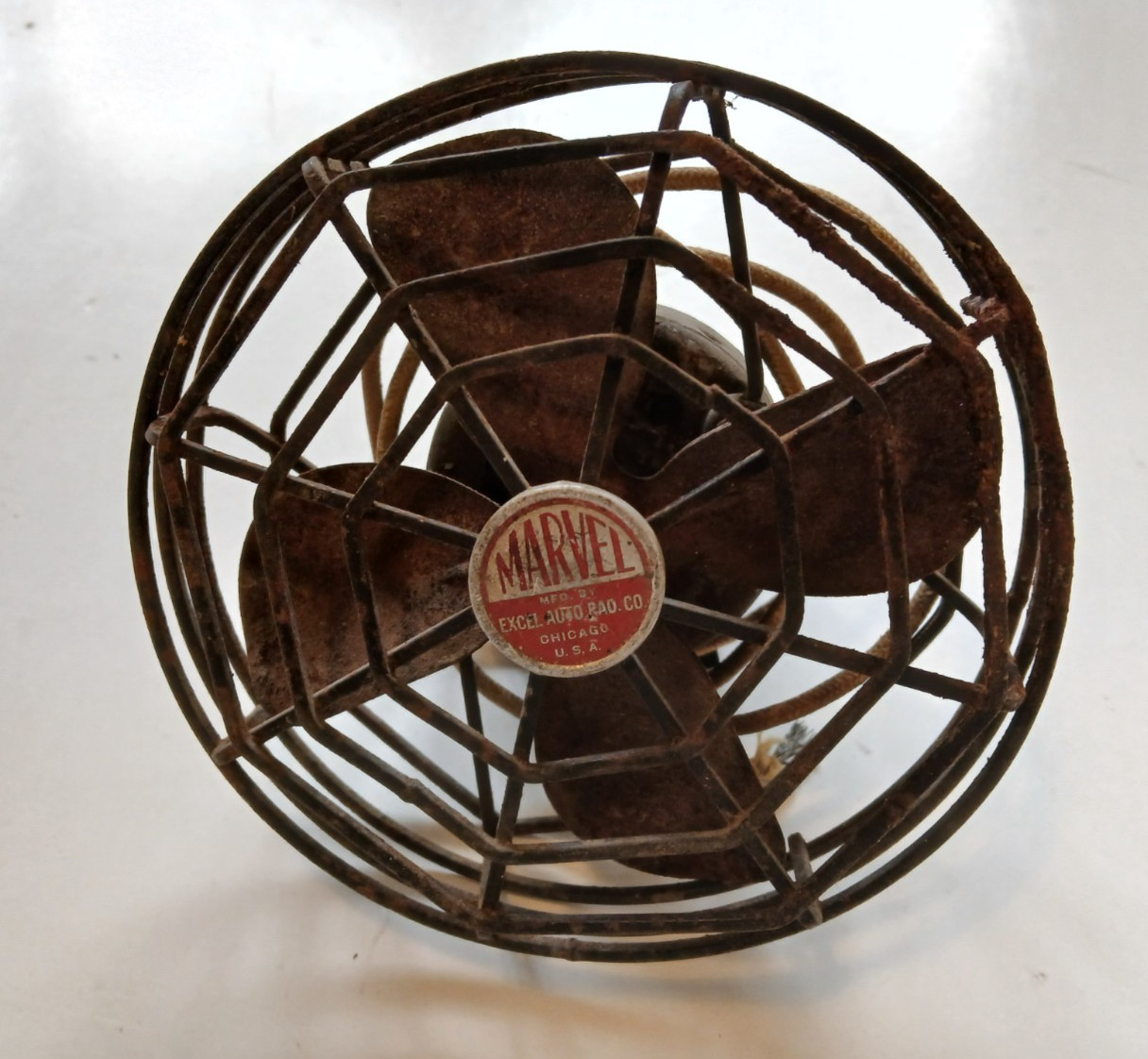 OLD VINTAGE ANTIQUE MARVEL AUTOMOBILE FAN EXCEL CO. CHICAGO RAT ROD PARTS REPAIR