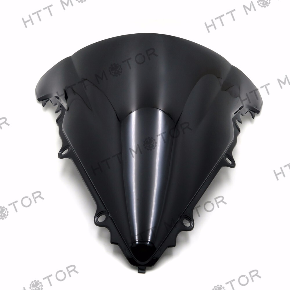 Black Dual Bubble Windshield Windscreen For Yamaha YZF R6 2003-2005 R6S 06-09