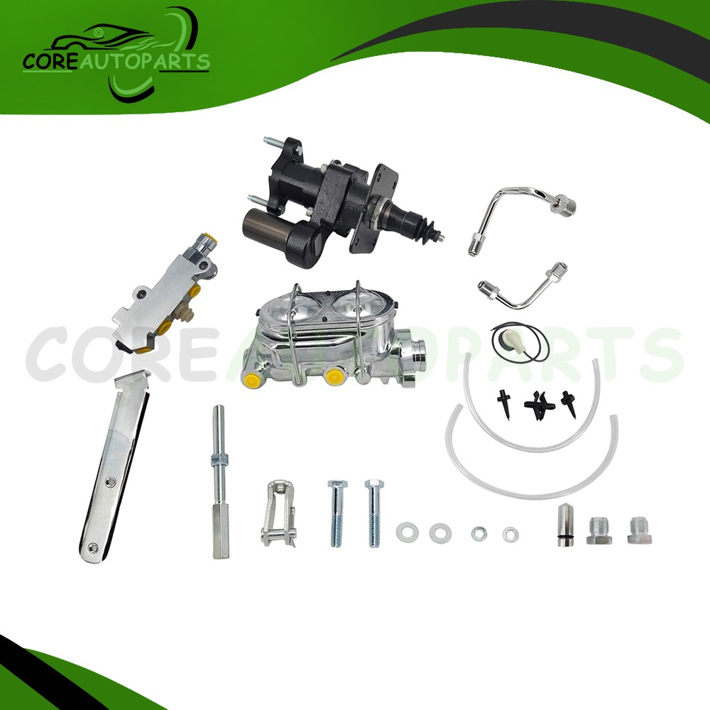 Universal Hydrobooster Power Hydraulic Brake Booster Chrome Master Disc Drum Kit