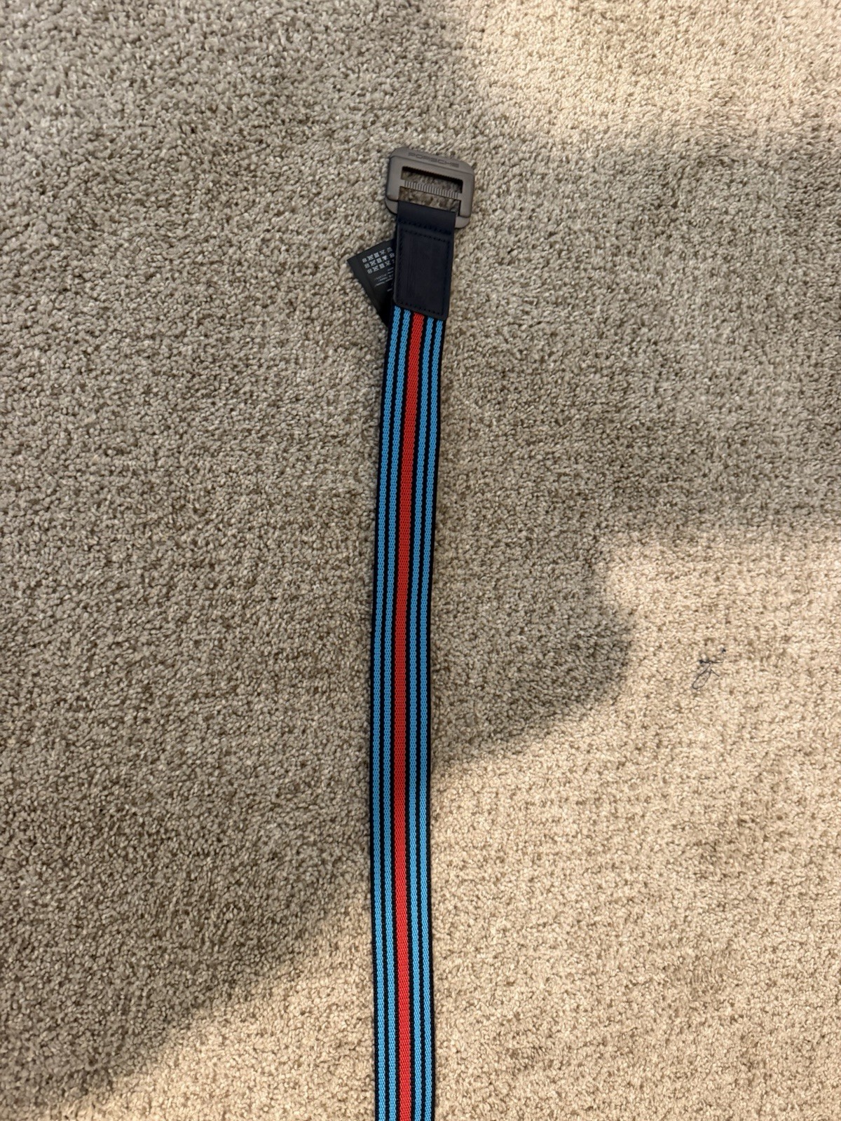 PORSCHE DESIGN Red Navy And Blue MARTINI RACING BELT Woven Stripe 95cm 38” PORSCHE DESIGN Red Navy And Blue MARTINI RACING BELT Woven Stripe 95cm 38”