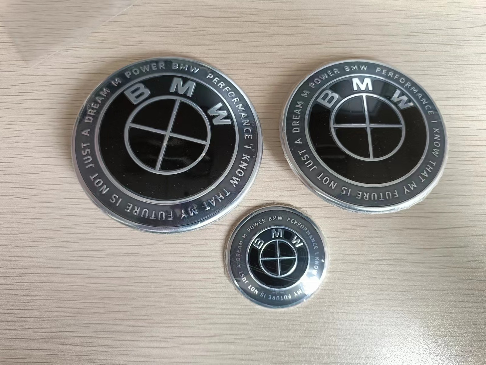 3PCS For BMW Heritage Emblem Kit 82mm Hood 74mm Trunk 45mm Steering Wheel Logo
