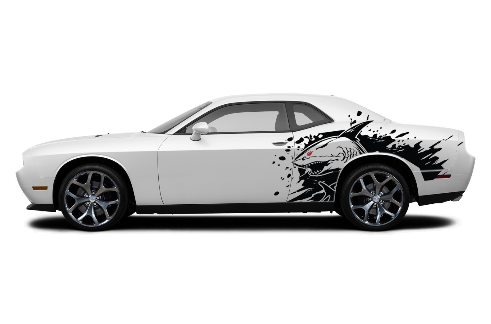 Decal For Dodge Challenger Side shark Stripe Design Vinyl wrap red eye Decal