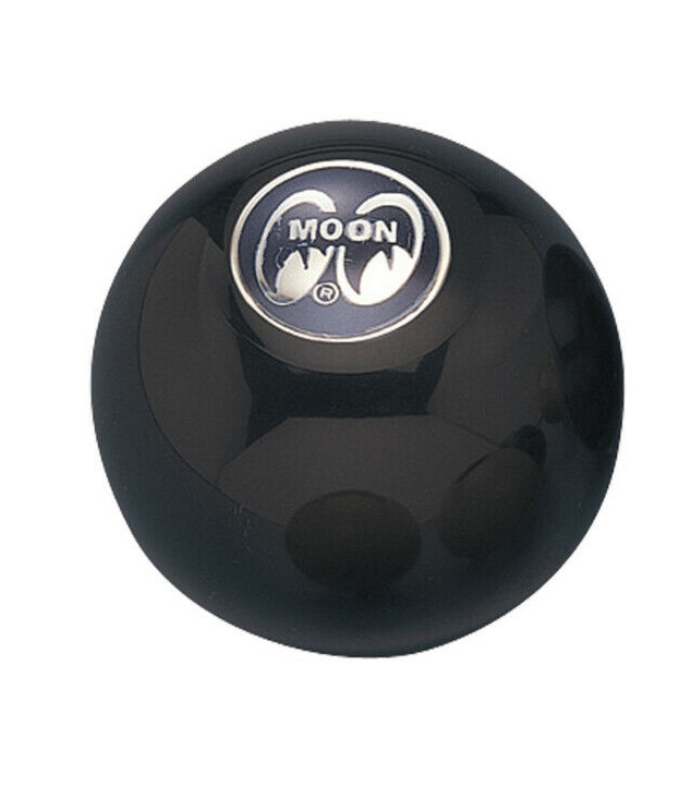 Mooneyes Universal Black Shift Knob w Black Moon Logo Size Large 2.25\