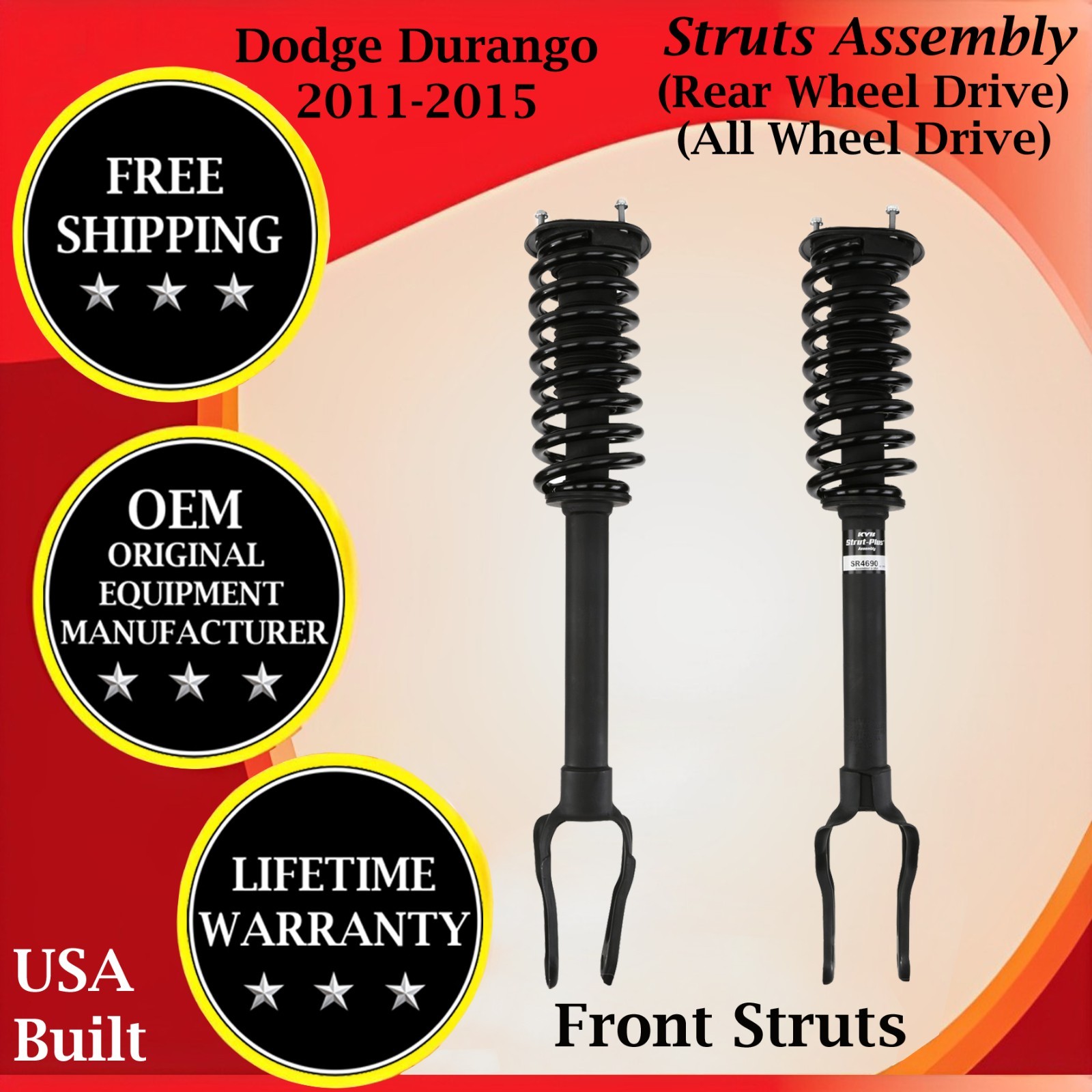 Genuine KYB OEM Front Struts Assembly For 2011-2015 Dodge Durango 2WD/4X4 9 Yr W