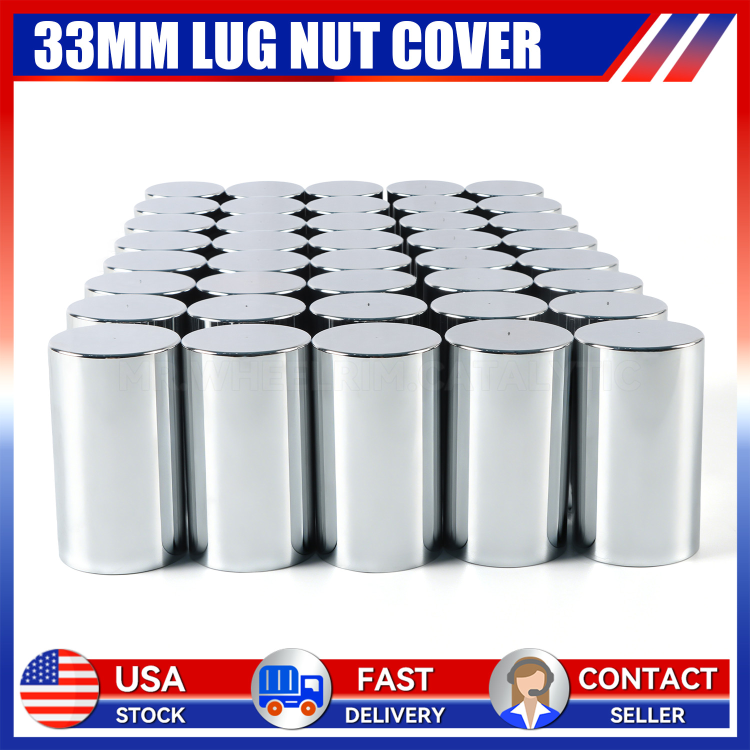 40 Pack 33mm Chrome Plastic 3-1/2\